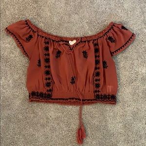 burnt orange crop top